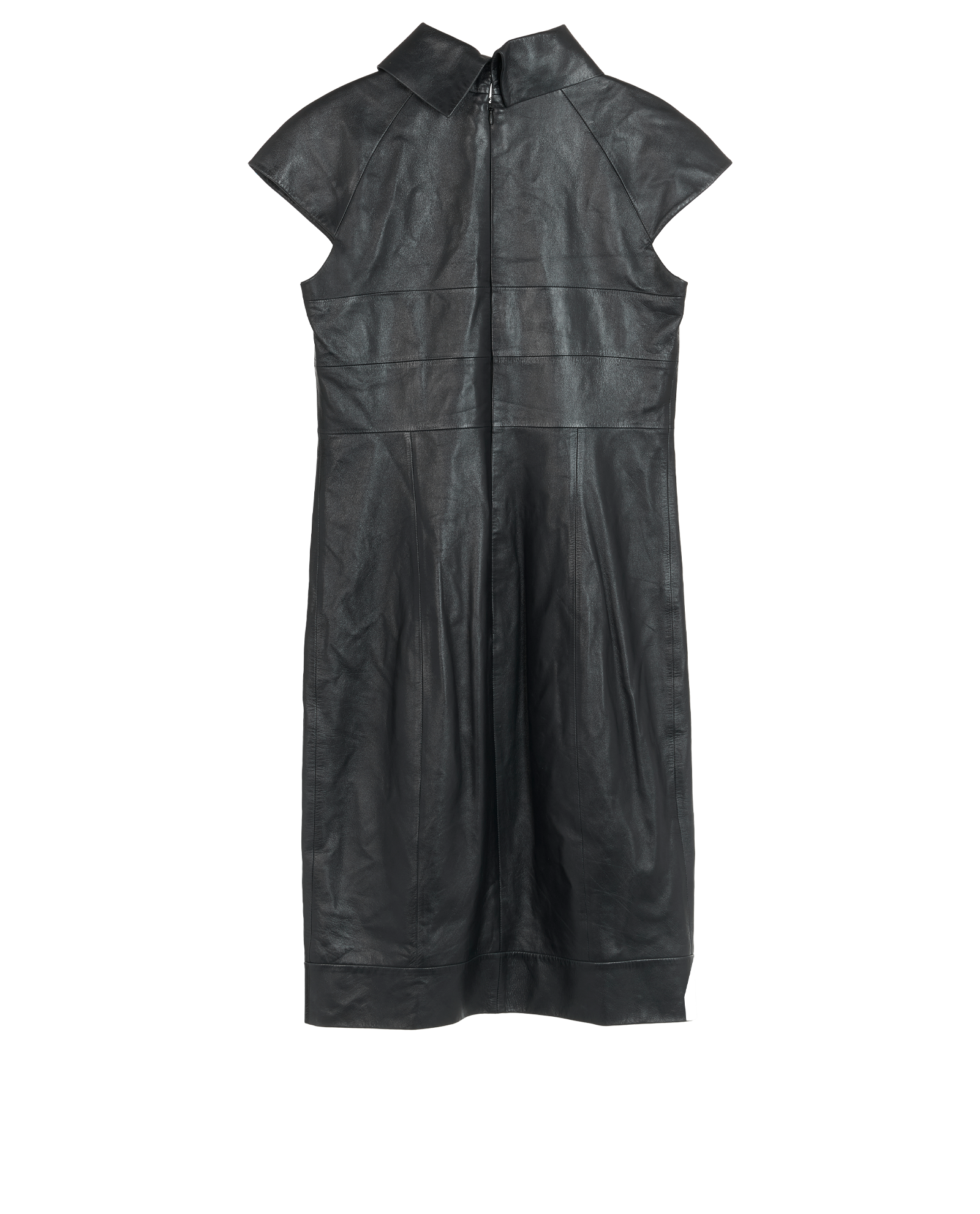 Chanel Midi Dress, &pound;595, Clothing, Black, Leather, Back view