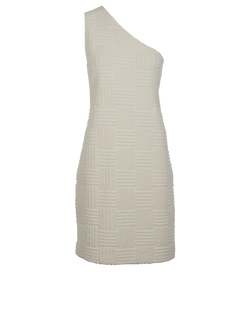Bottega Veneta Towelling One-Shoulder Dress, Cotton/Poly, Cream, Sz L, 2*