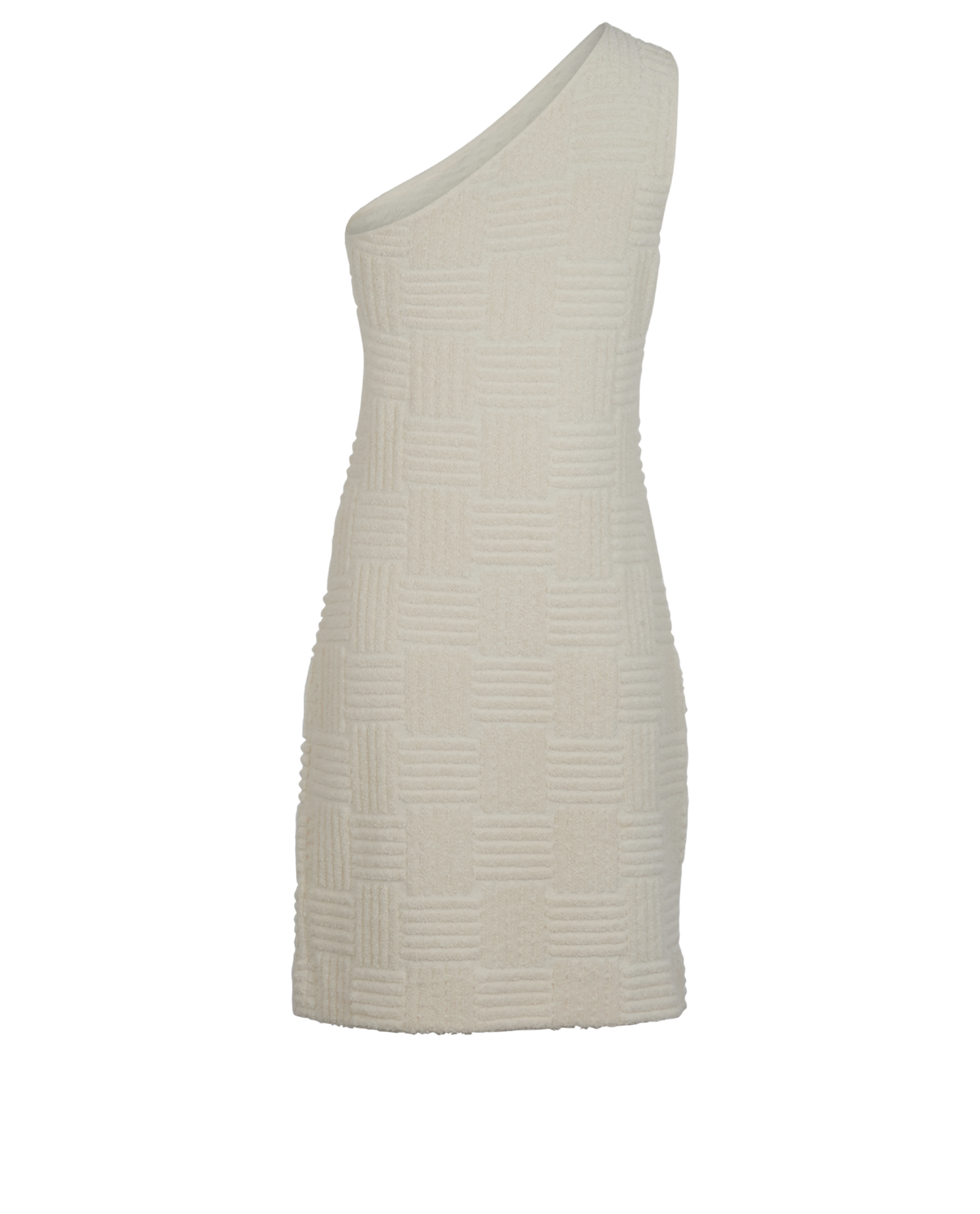 Bottega Veneta Towelling One-Shoulder Dress, &pound;180, Clothing, Cream, Cotton/Polyester (Polymer), Back view