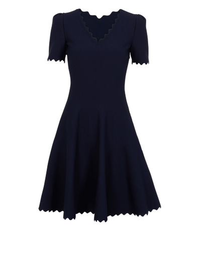 Alaia Venus D'Hiver Dress, &pound;350, Clothing, Navy, Viscose/Wool, Front view