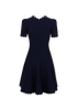 Alaia Venus D'Hiver Dress, &pound;350, Clothing, Navy, Viscose/Wool, Back view