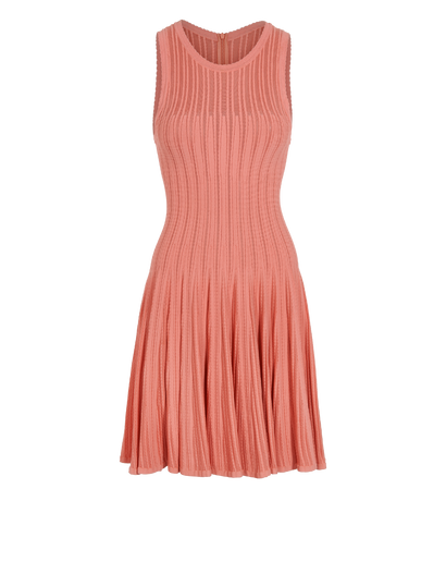 Alaia Ribbed-Knit Sleeveless Dress, &pound;295, Clothing, Pink, Silk/Viscose, Front view