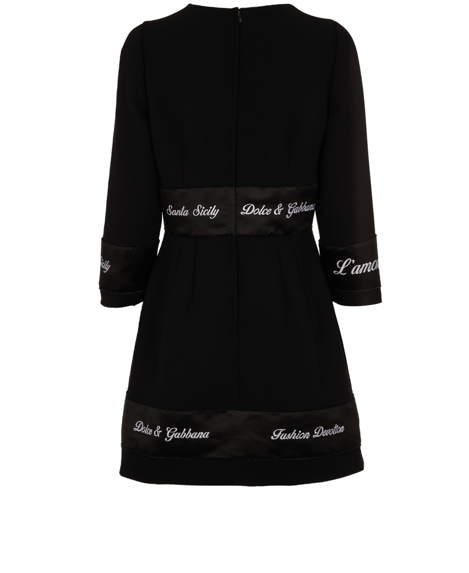Dolce & Gabbana Santa Sicily Dress, &pound;290, Clothing, Black, Wool, Back view