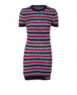 Gucci Striped Knit Dress, Cotton/Poly, Navy/Red/White, Sz XS, 2*