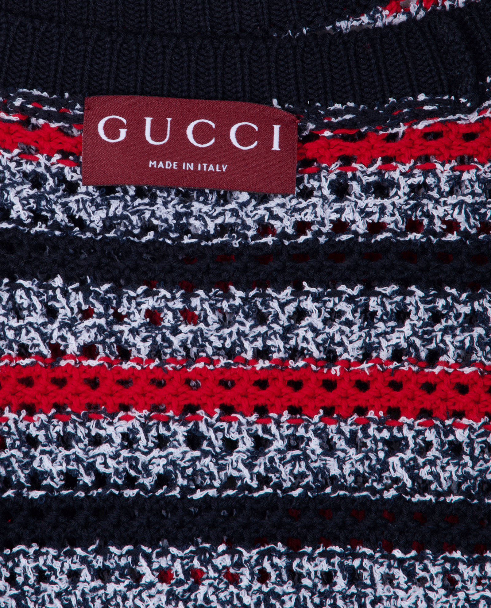 Gucci Striped Knit Dress, &pound;290, Clothing, Navy/Red/White, Cotton/Polyester, Other view