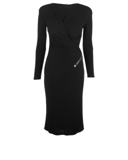 Tom Ford Zip Details Dress, Viscose, Black, Sz S, 2*