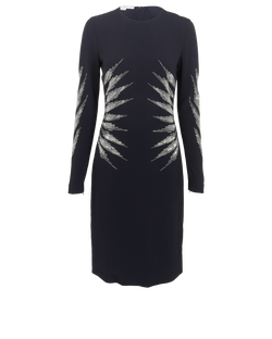 Stella McCartney Embellished Midi Dress, Viscose, Navy, UK8, 3*