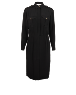 Celine Shirt Midi Dress, Silk, Black, UK10, 3*