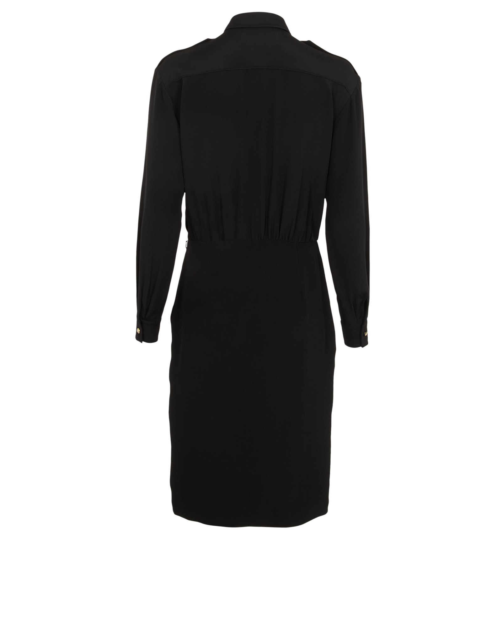 Celine Shirt Midi Dress, &pound;520, Clothing, Black, Silk, Back view