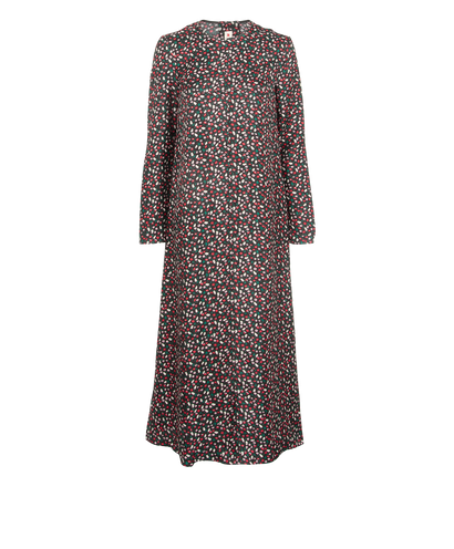 Marni Floral Long Dress, &pound;110, Clothing, Black/Red, Silk, Front view