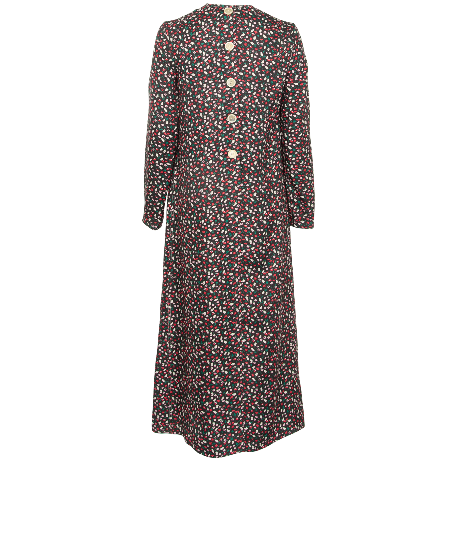 Marni Floral Long Dress, &pound;110, Clothing, Black/Red, Silk, Back view