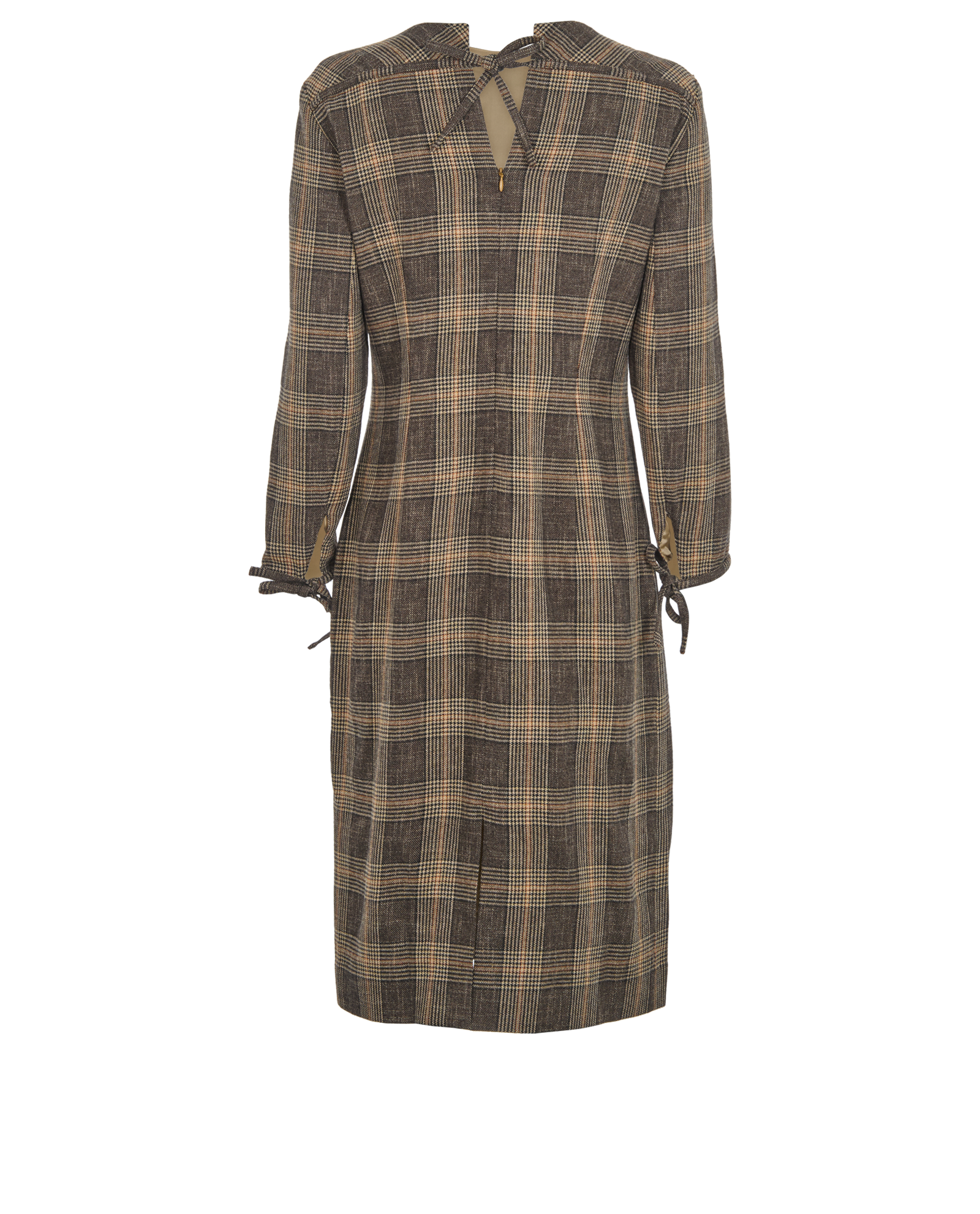 Acne Studios Plaid Midi Dress, &pound;95, Clothing, Brown, Mongolian Wool/Wool, Back view
