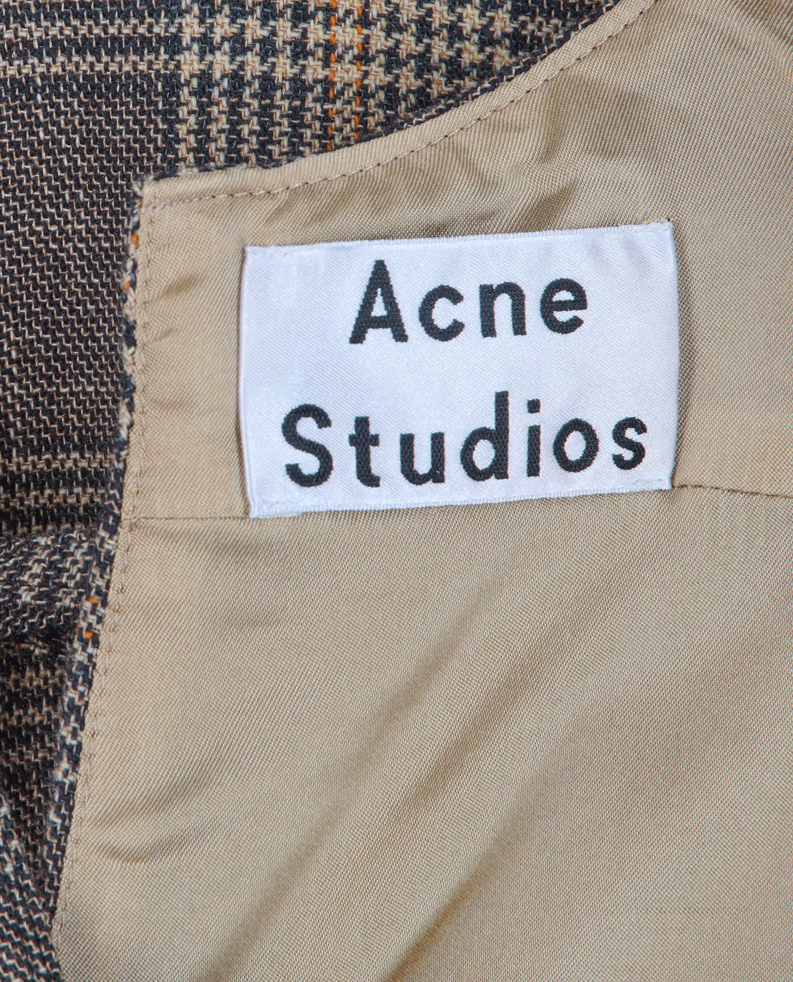 Acne Studios Plaid Midi Dress, &pound;95, Clothing, Brown, Mongolian Wool/Wool, Other view