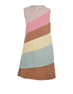 Valentino Striped Mini Dress, Linen, Multi, UK8, 3*