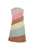 Valentino Striped Mini Dress, &pound;230, Clothing, Beige/Blue/Cream/Pink, Linen, Front view