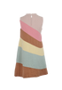 Valentino Striped Mini Dress, &pound;230, Clothing, Beige/Blue/Cream/Pink, Linen, Back view