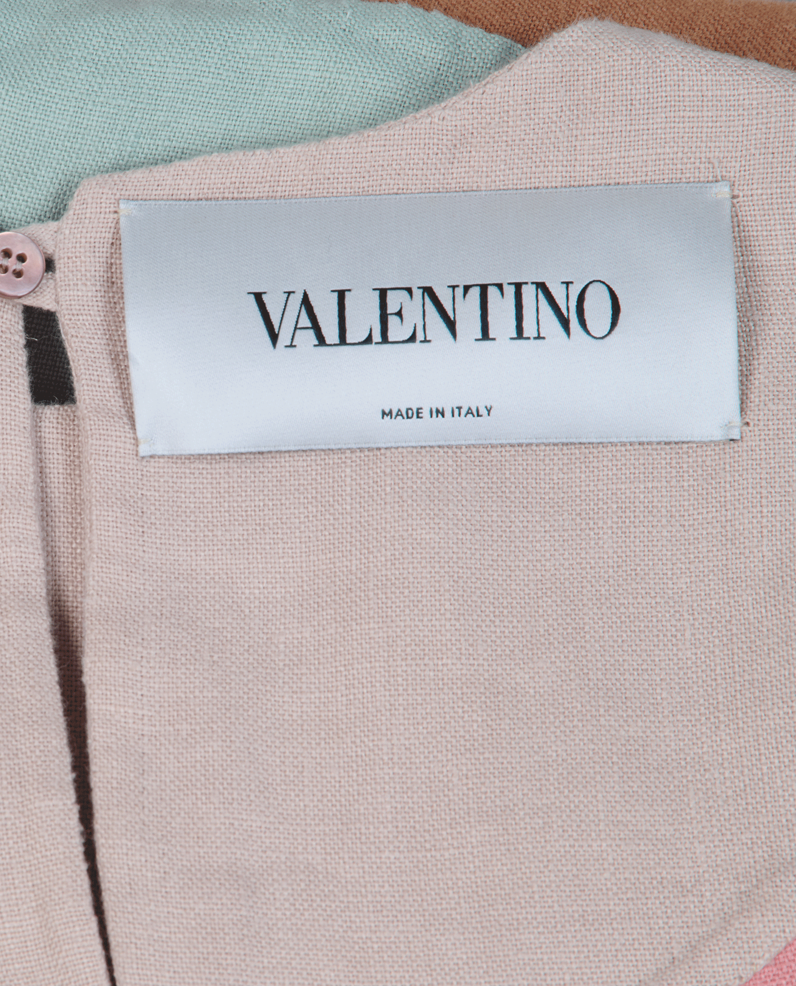 Valentino Striped Mini Dress, &pound;230, Clothing, Beige/Blue/Cream/Pink, Linen, Other view