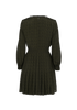 Fendi Pleated Midi Dress, £350, Clothing, Black/Green, Silk, Back view
