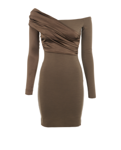 Fendi Satin Jersey Mini Dress, Wool, Brown, UK6, 2*