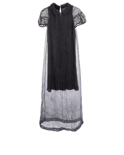 Burberry Short Sleeve Dress, Silk, Grey, UK12, 2*