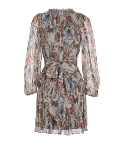 Dolce & Gabbana Chiffon Short Dress, Acetate, Grey, UK8, 2*