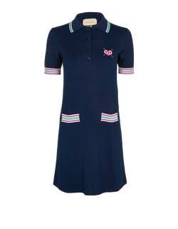 Gucci Knit Midi Dress, Cotton, Navy, Sz XL, 3*