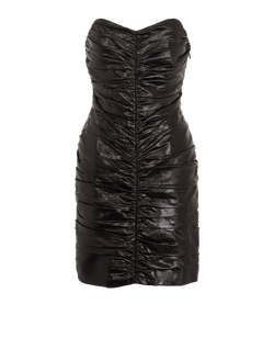 Saint Laurent Ruched Strapless Dress, Acetate/Cotton, Black, UK10, 2*