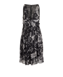 Gucci Floral Dress, Silk, Black, UK10, 1*
