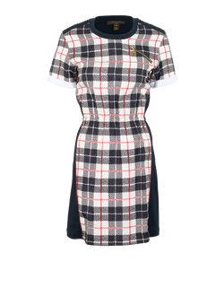 Louis Vuitton Check Mini Dress, Cotton/Silk, Navy/White, Sz XS, 3*
