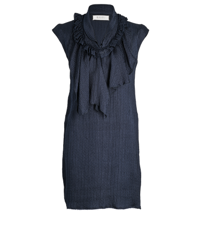 Marni 2010 Ruffled Sleeveless Dress, £95, Clothing, Navy, Linen/Silk, Front view