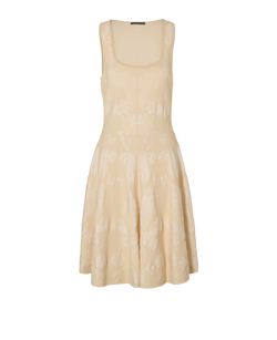 Alexander McQueen Vintage Midi Floral Dress, Viscose, Cream, Sz L, 2*