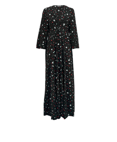 Ganni Floral Maxi Dress, £95, Clothing, Black, Silk, Front view