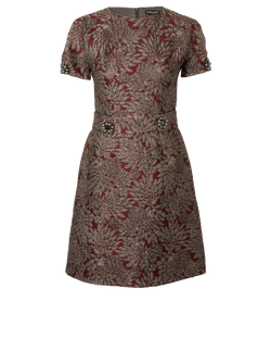 Dolce & Gabbana Floral  Dress, Acetate, Red/Brown, UK4, 2*