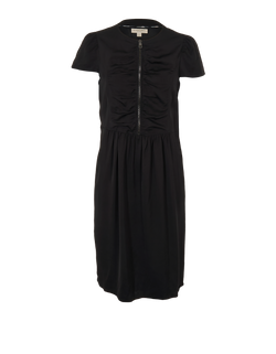 Burberry Front Zip Detailed Dress, Rayon, Black, UK10, 2*