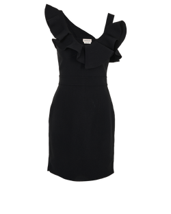 Alexander McQueen Ruffled Dress, Viscose, Black, Sz M, 2*