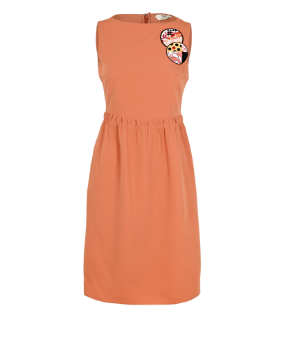 Fendi Sleeveless Embellished Dress, £150, Clothing, Orange, Silk, Front view