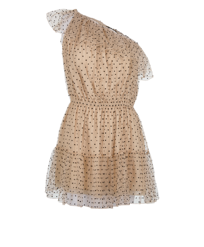 Gucci Polka Dot Asymmetric Dress, &pound;350, Clothing, Beige, Polyester Mix, Front view