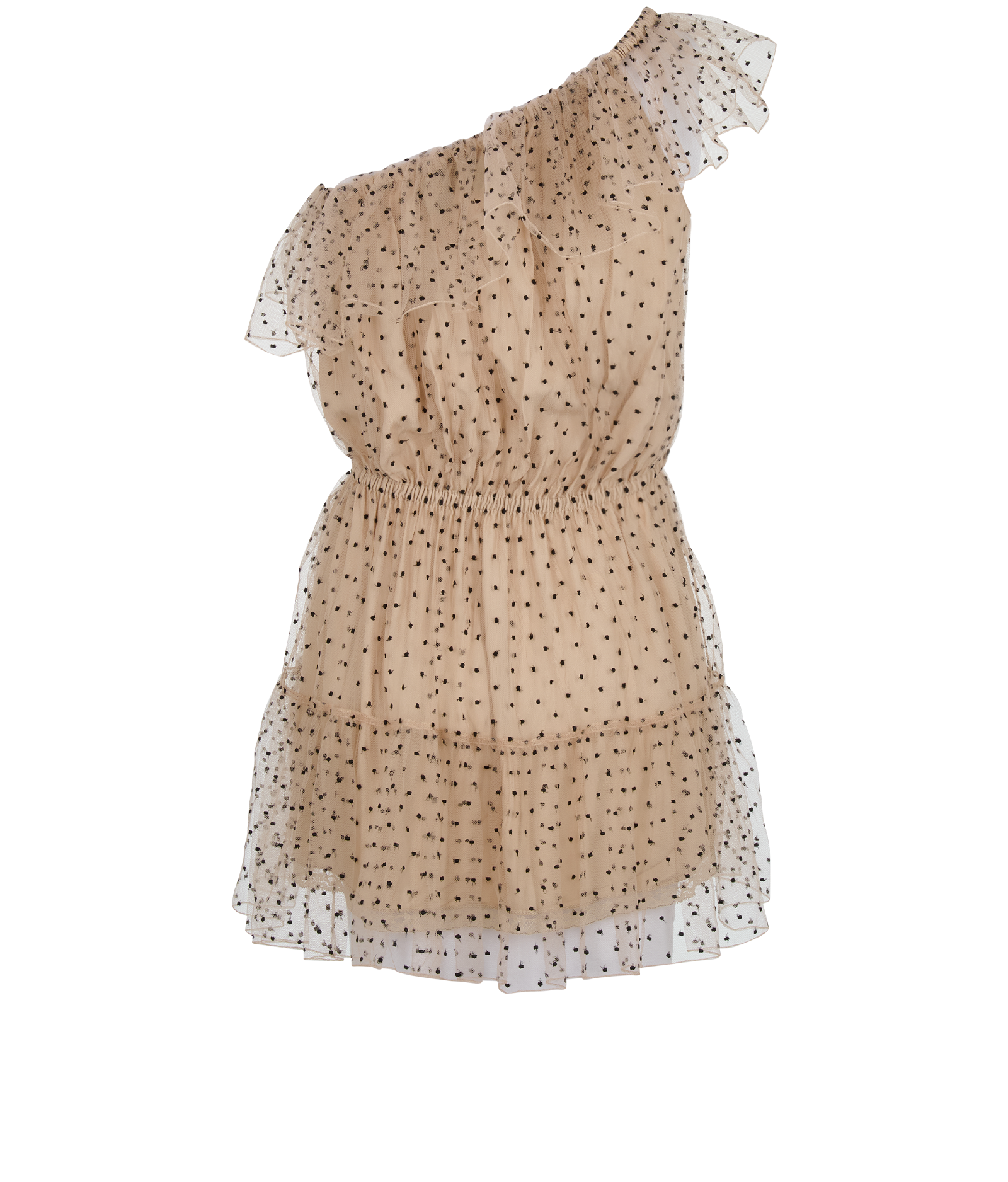 Gucci Polka Dot Asymmetric Dress, &pound;350, Clothing, Beige, Polyester Mix, Back view