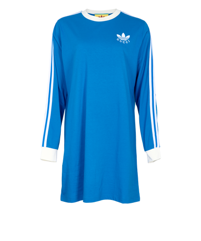 Gucci x Adidas Logo Mini Dress, £250, Clothing, Blue, Cotton, Front view
