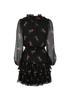 Zimmermann Polka Dots Floral Dress, £150, Clothing, Black, Silk, Back view