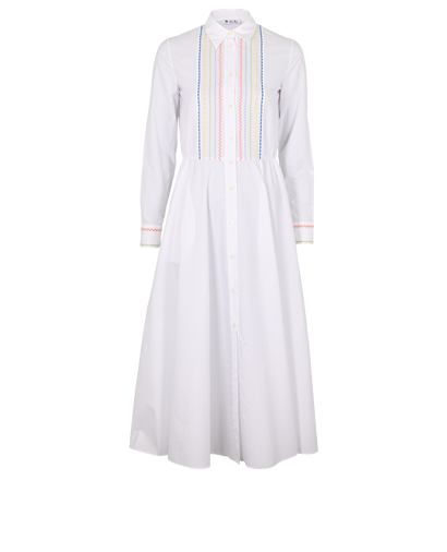 Loro Piana Embroidered Maxi Shirt Dress, &pound;160, Clothing, White, Cotton, Front view
