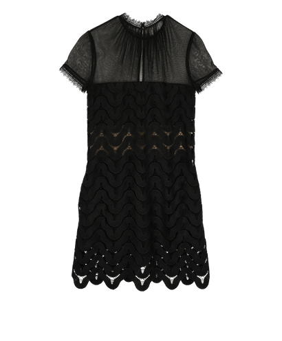 Self-Portrait Evie Shift Dress, £80, Clothing, Black, Polyester (Polymer), Front view
