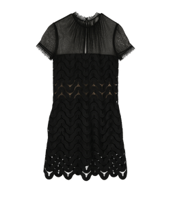 Self-Portrait Evie Shift Dress, Poly, Black, UK8, 2*