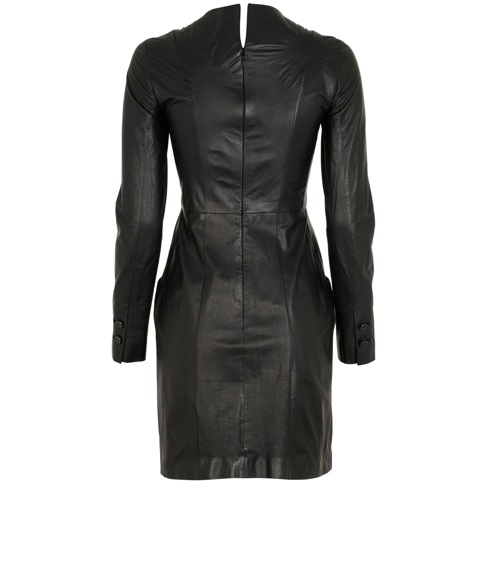 Chanel Long Sleeves Dress, &pound;750, Clothing, Black, Leather, Back view