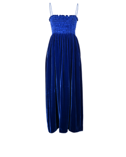 Gucci Shirred-Bodice Maxi Dress, Viscose/Silk, Blue, UK 12, 3*