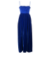 Gucci Shirred-Bodice Maxi Dress, £320, Clothing, Blue, Silk/Viscose, Front view