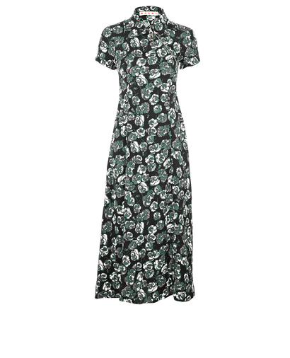 Marni Collared Floral Dress, £90, Clothing, Black/Green, Viscose, Front view