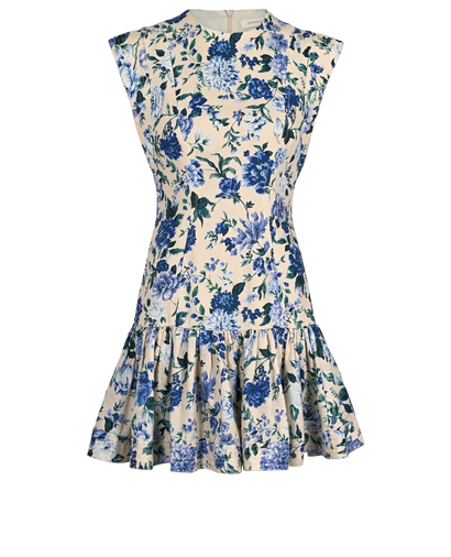 Zimmermann Mini Floral Dress, £220, Clothing, Blue/Cream/Green, Linen, Front view