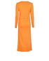Ganni Midi V-Neck Dress, £80, Clothing, Orange, Fabric, Back view