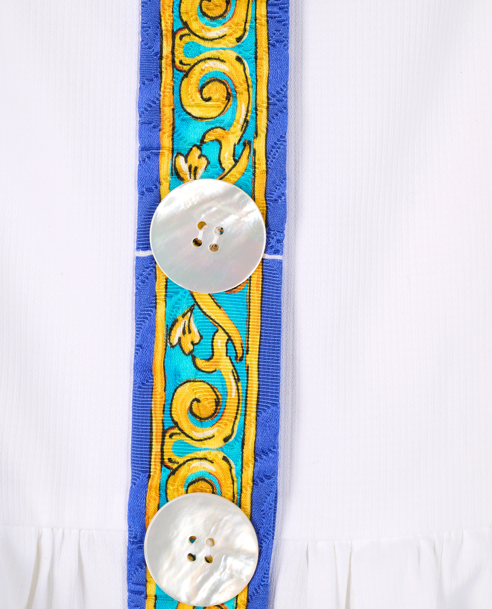 Dolce & Gabbana Button Up Dress, &pound;250, Clothing, Blue/White/Yellow, Cotton, Other view